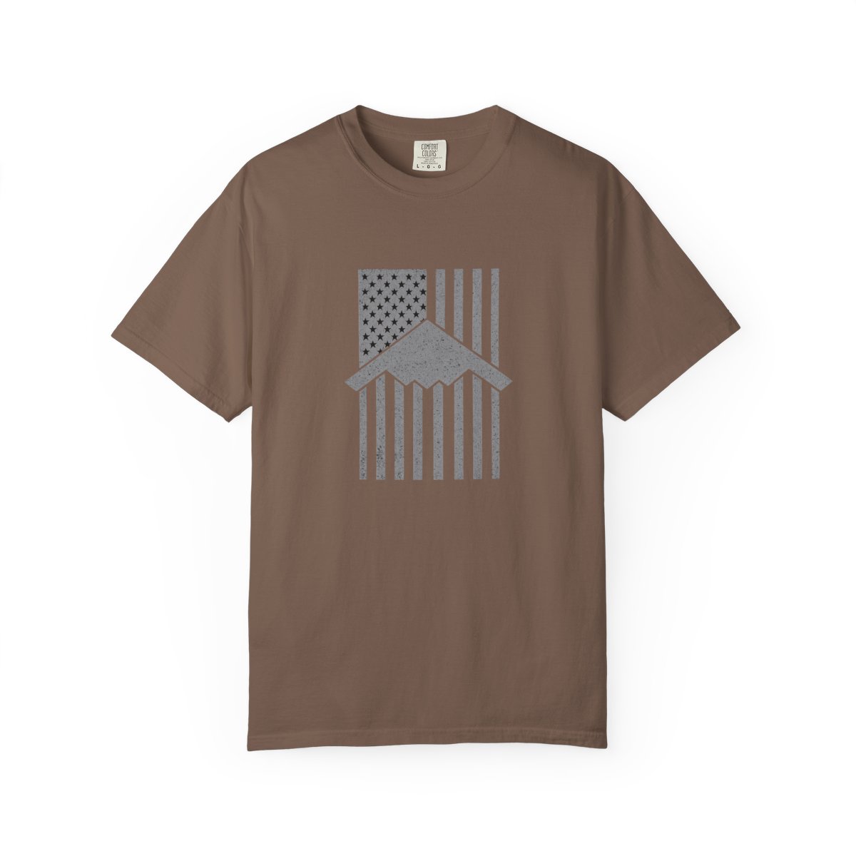 B-2 Spirit Stealth Bomber Patriotic Vintage Flag T-Shirt - alternate angle 4, merchandise