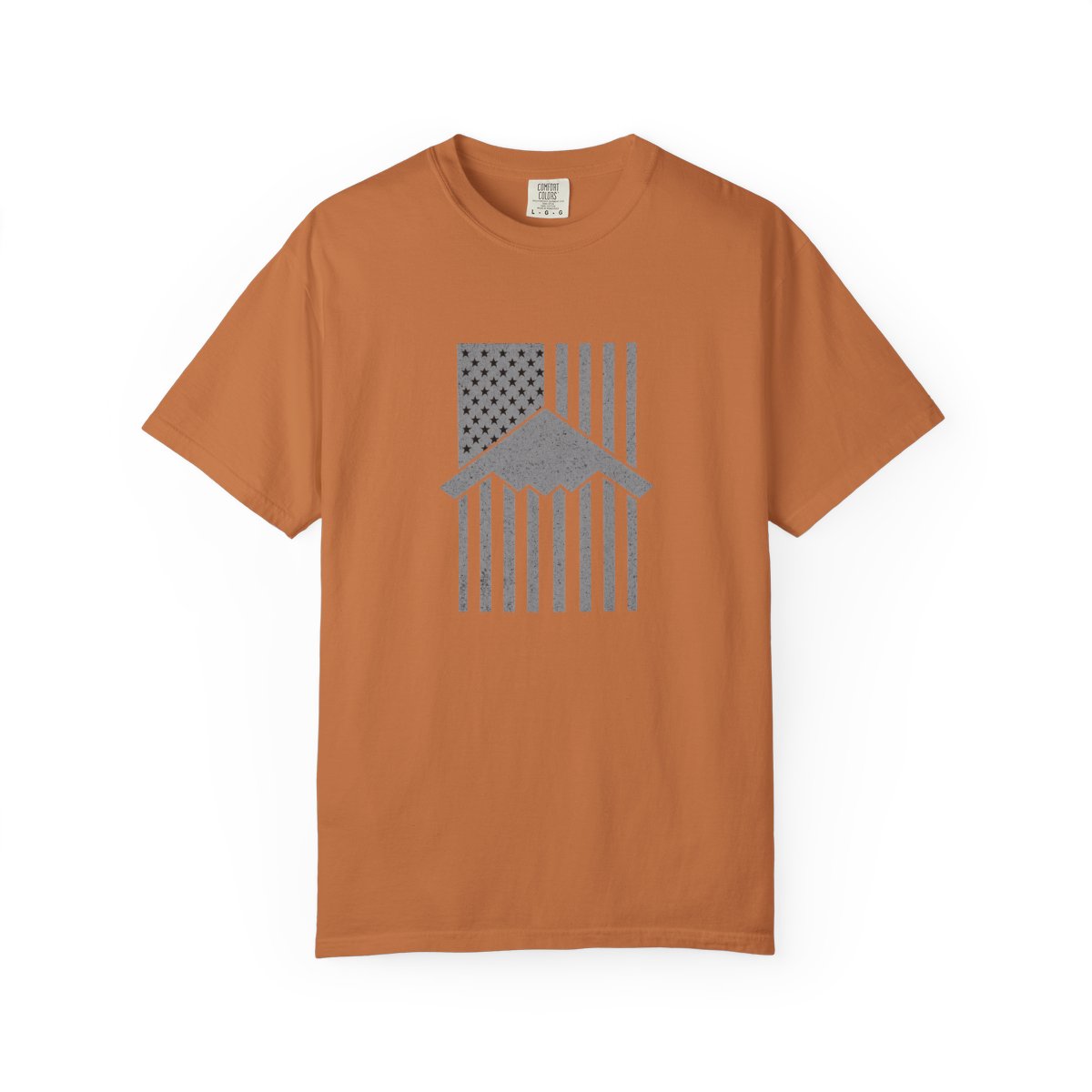 B-2 Spirit Stealth Bomber Patriotic Vintage Flag T-Shirt - alternate angle 3, merchandise