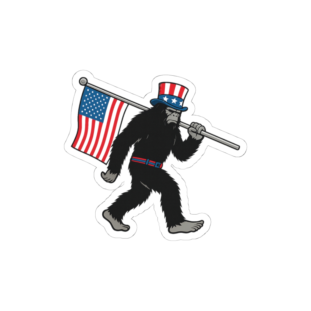 Patriotic Bigfoot Sticker | Funny Vinyl Decal