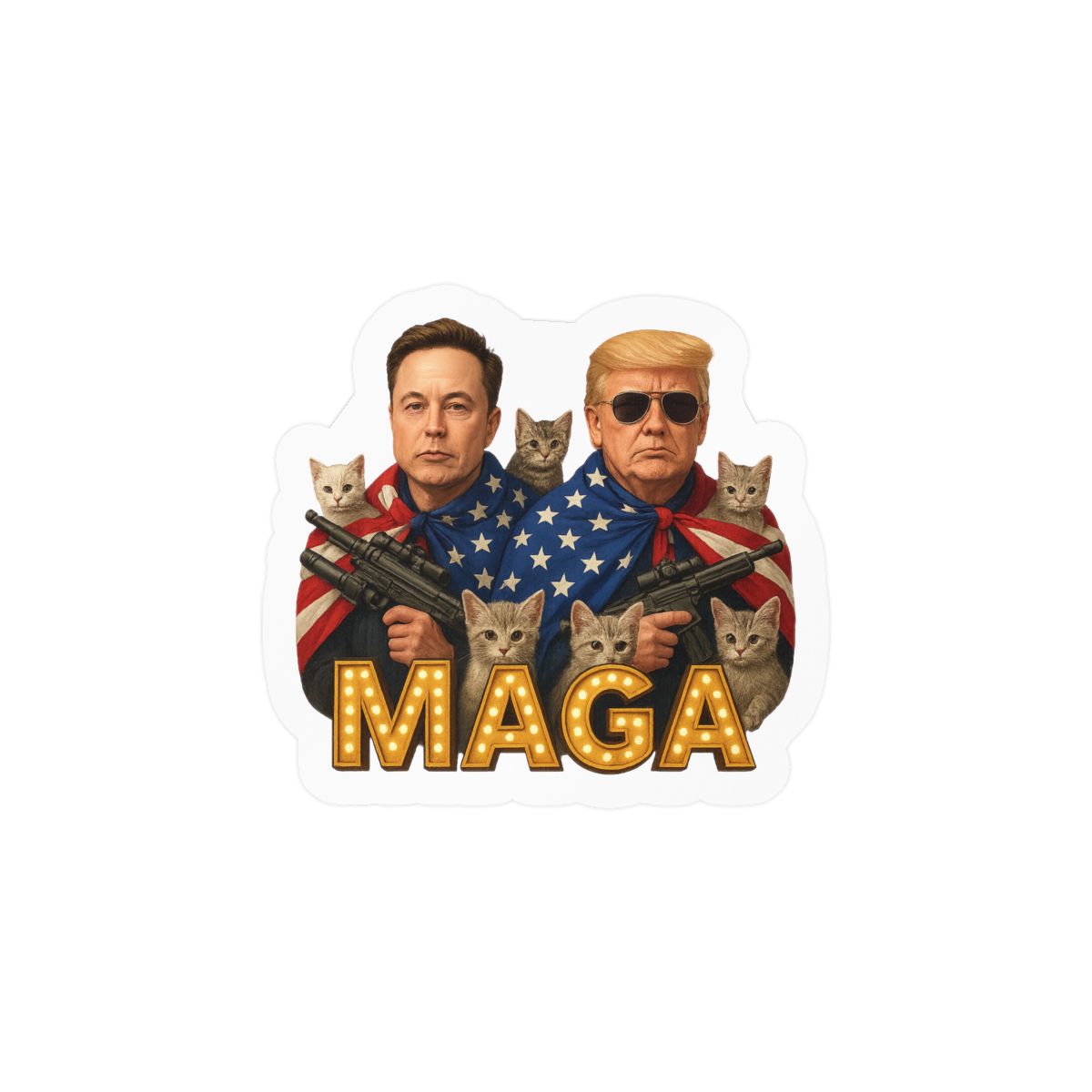 Trump & Elon Musk MAGA 2024 Bold Sticker | Patriotic Vinyl Decal