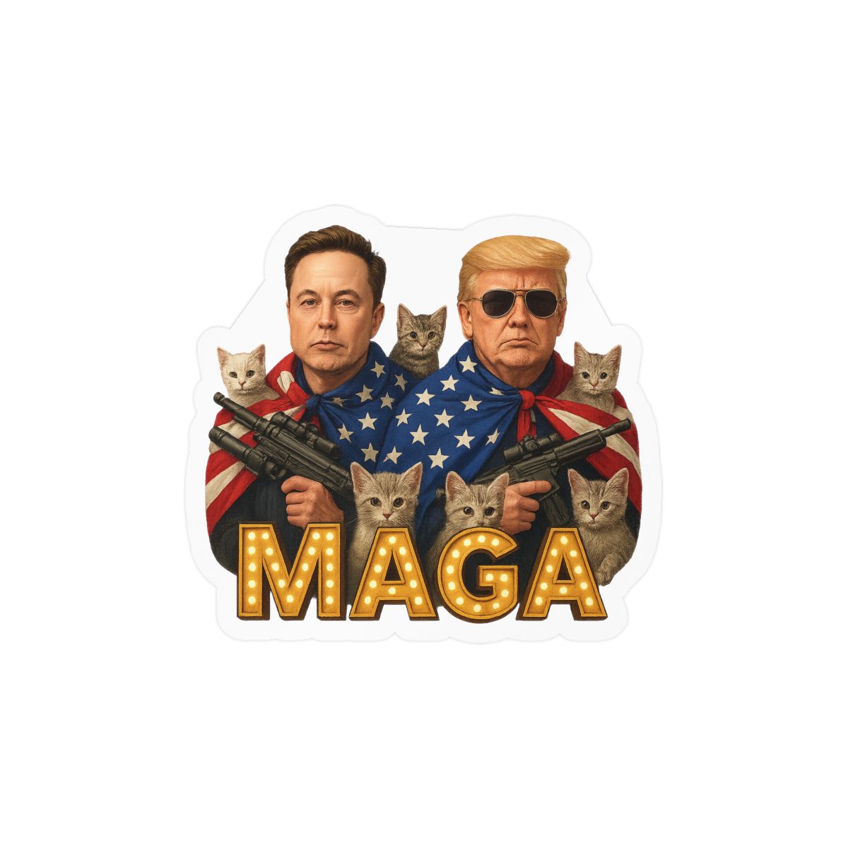 Trump & Elon Musk MAGA 2024 Bold Sticker | Patriotic Vinyl Decal - alternate angle 2, merchandise
