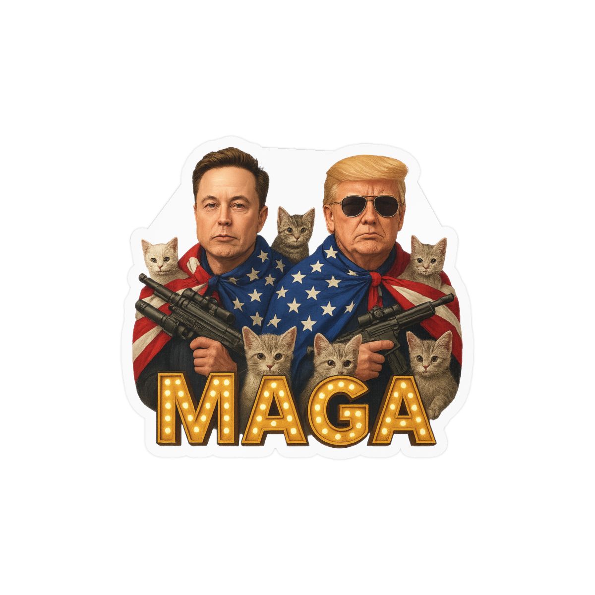 Trump & Elon Musk MAGA 2024 Bold Sticker | Patriotic Vinyl Decal - alternate angle 3, merchandise