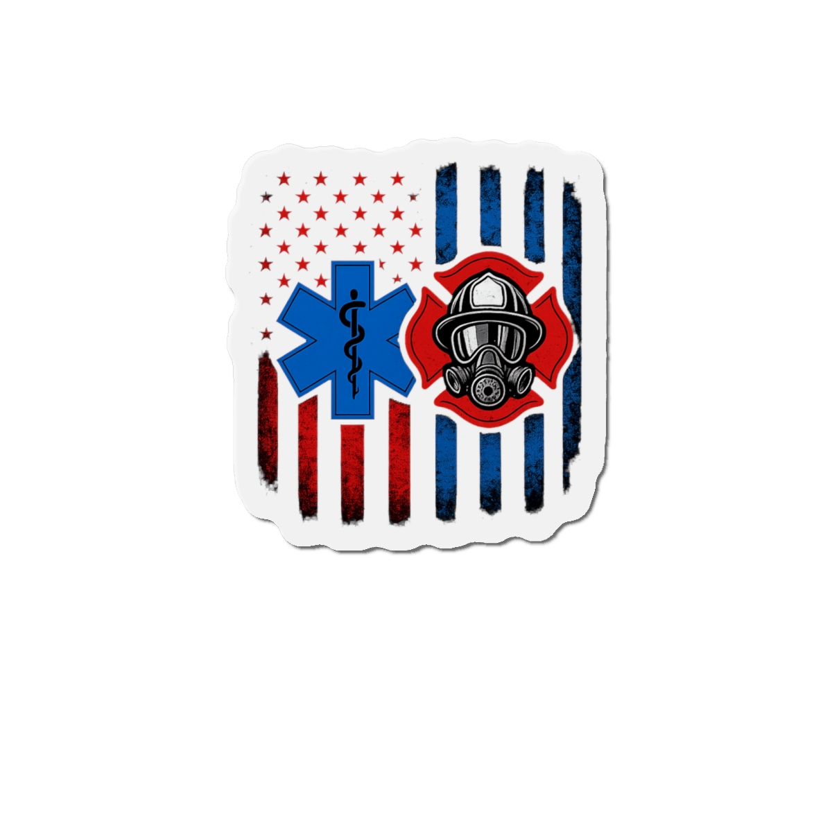 Patriotic Paramedic Firefighter Split Flag T-Shirt - alternate angle 3, merchandise