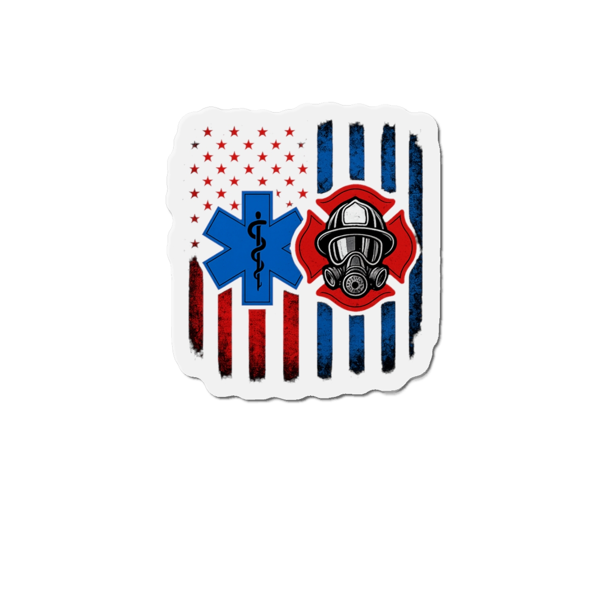 Patriotic Paramedic Firefighter Split Flag T-Shirt - alternate angle 4, merchandise