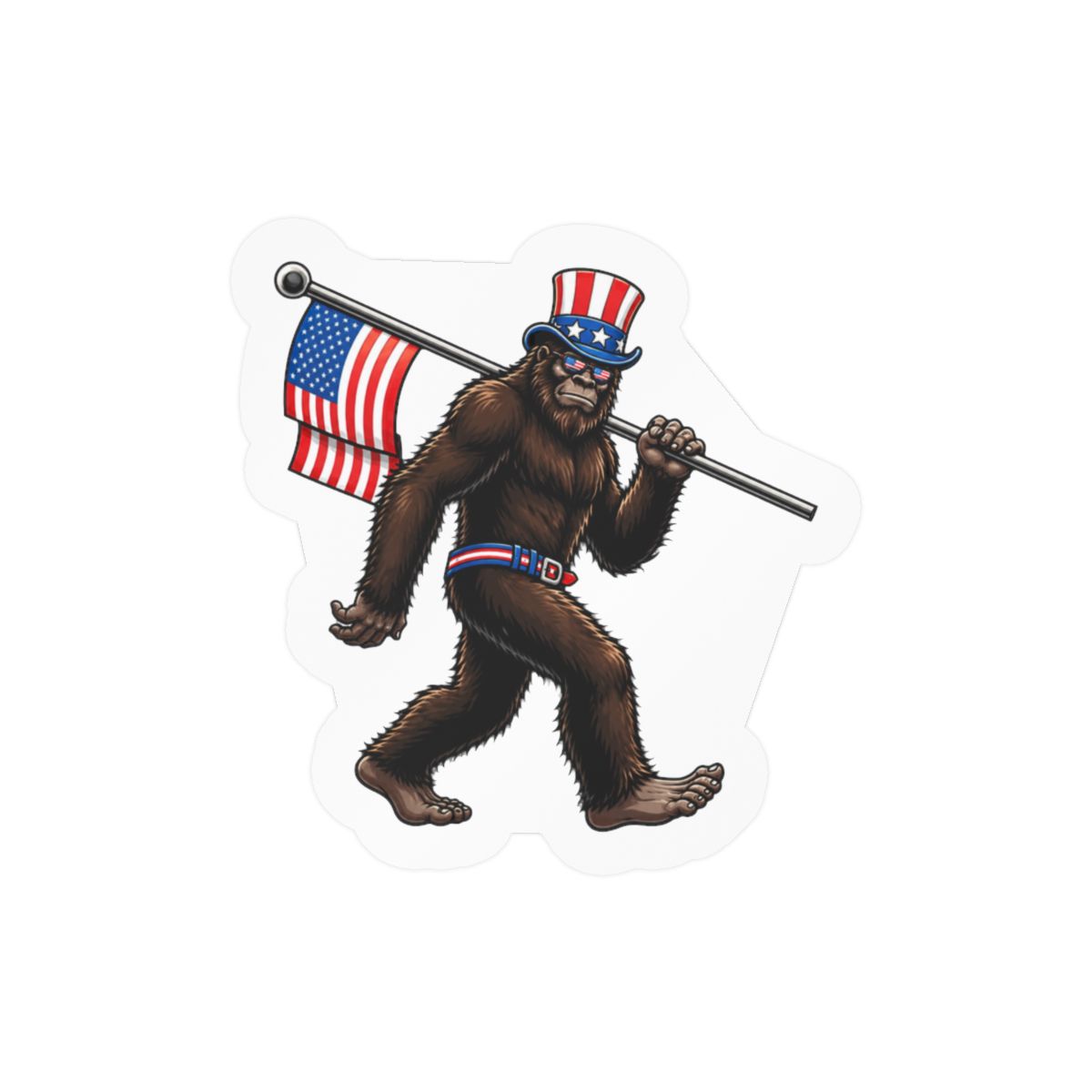 Patriotic Bigfoot Sticker | Funny Vinyl Decal