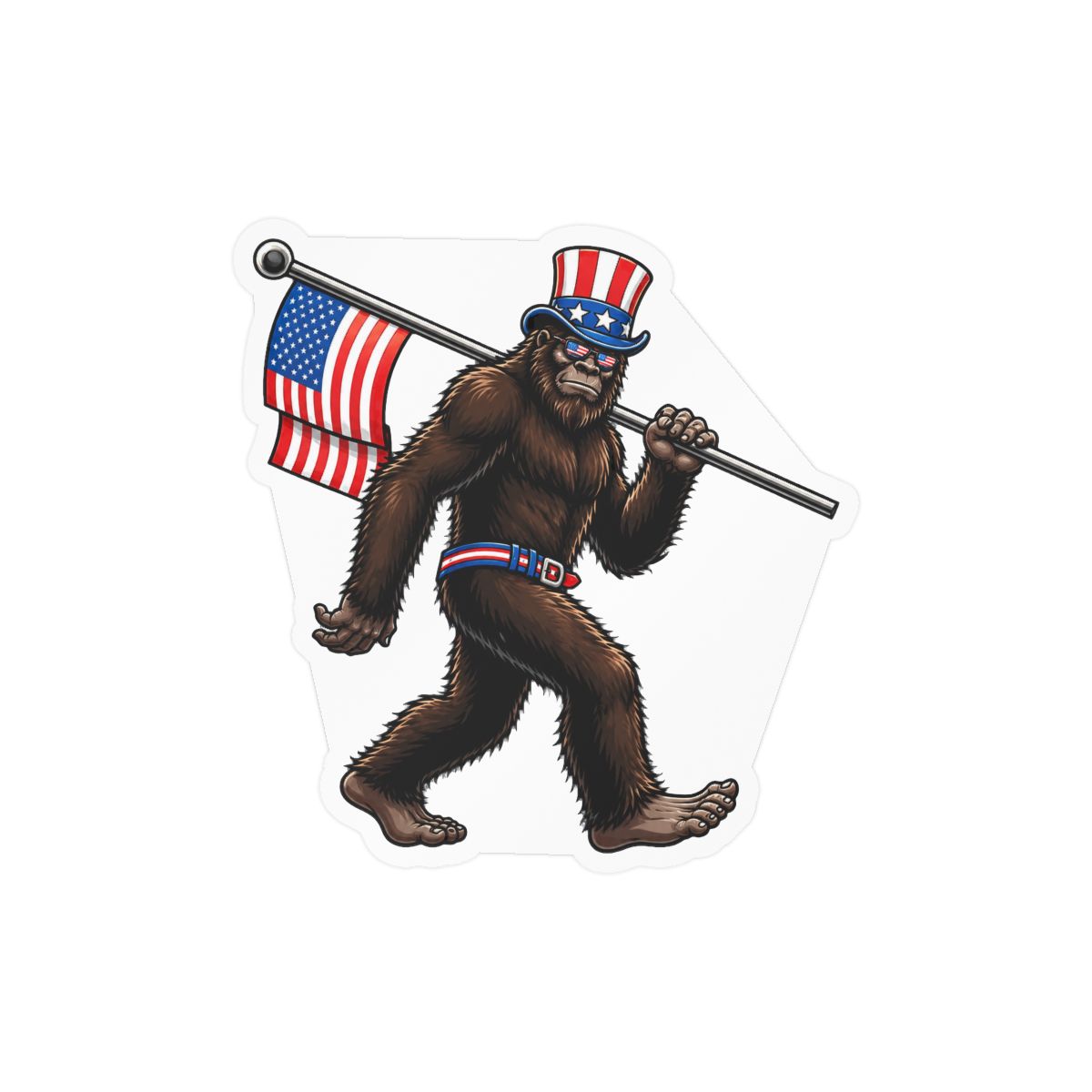 Patriotic Bigfoot Sticker | Funny Vinyl Decal