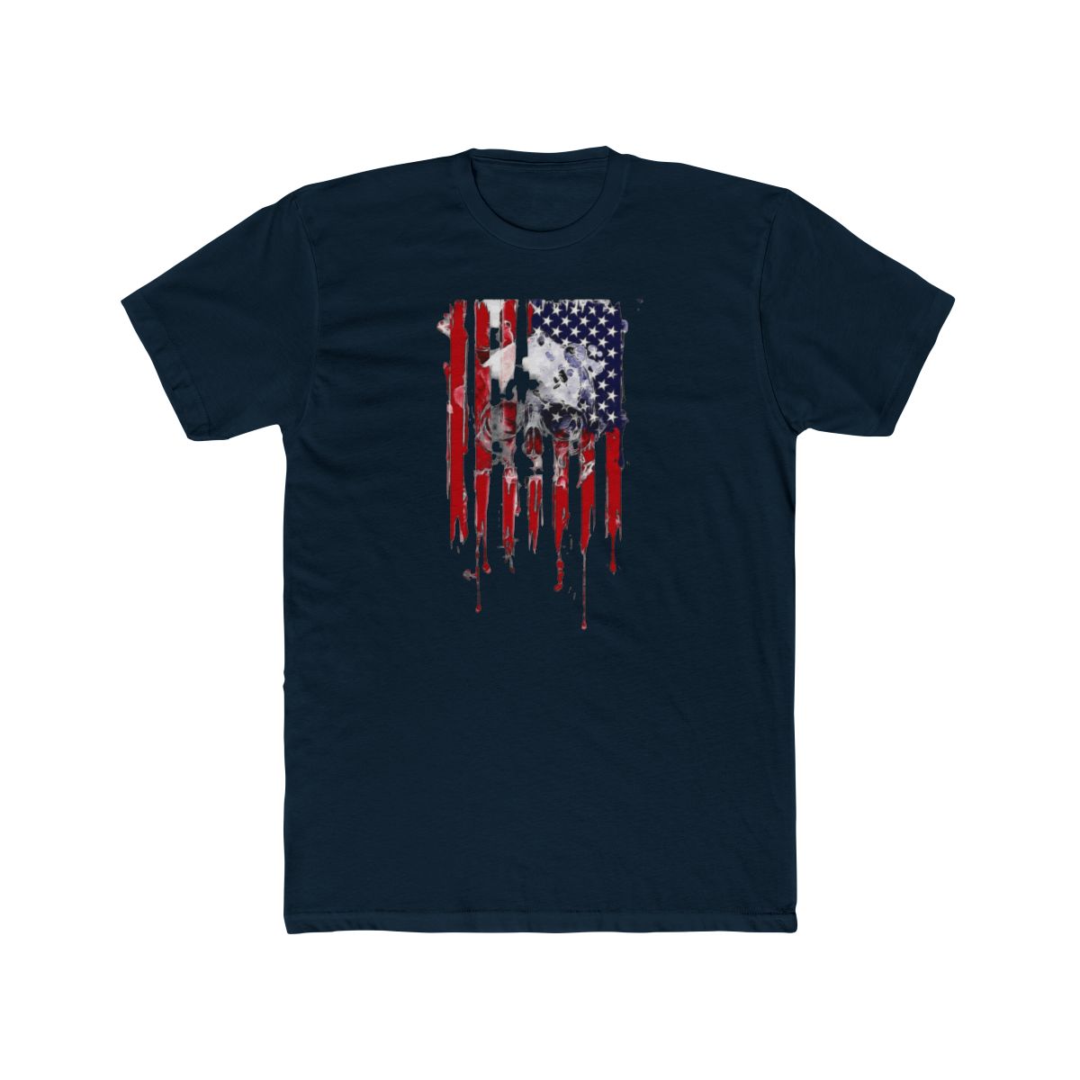 American Flag Skull Graphic T Shirt - Edgy Patriotic Statement - alternate angle 4, merchandise