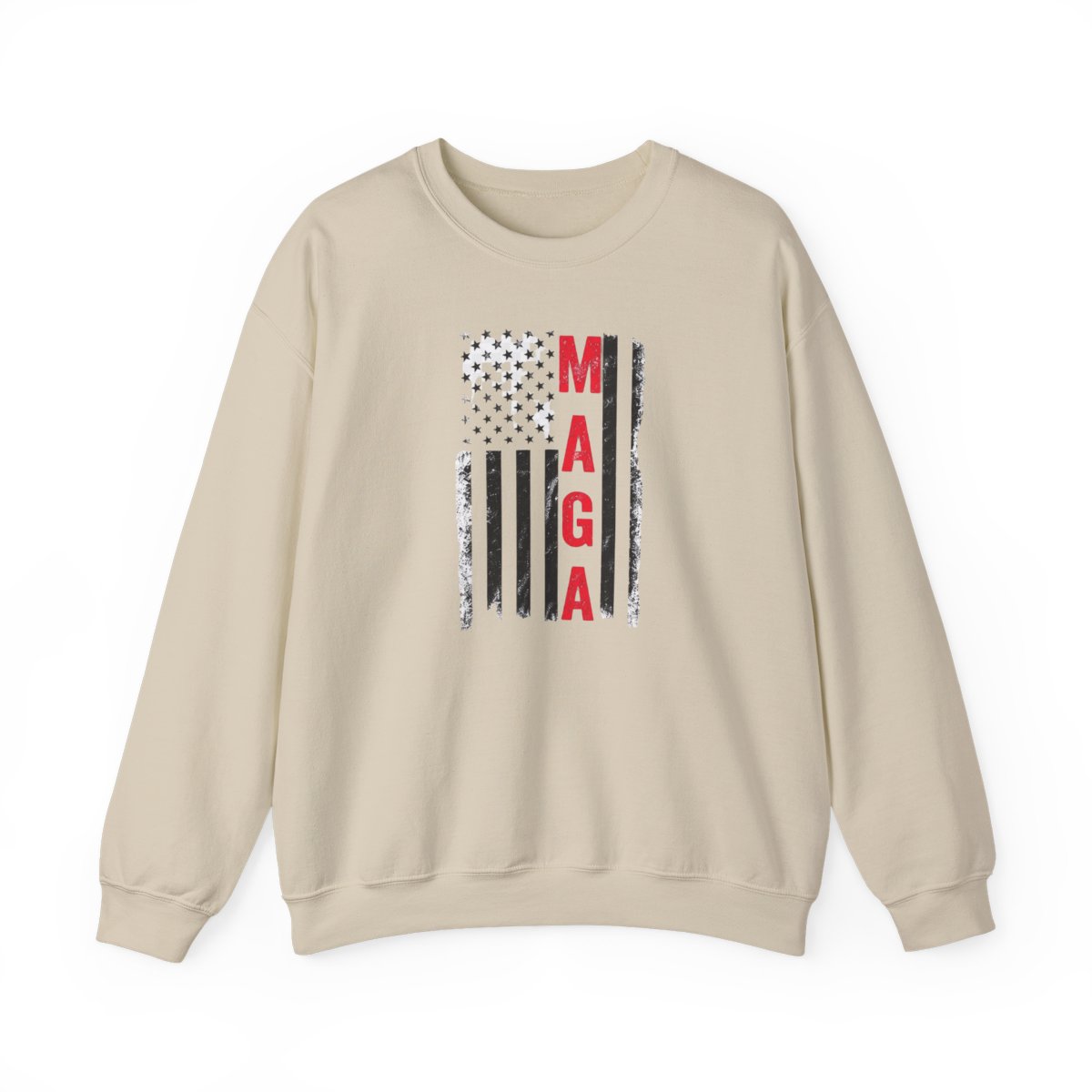 MAGA Distressed Flag Sweatshirt - alternate angle 4, merchandise