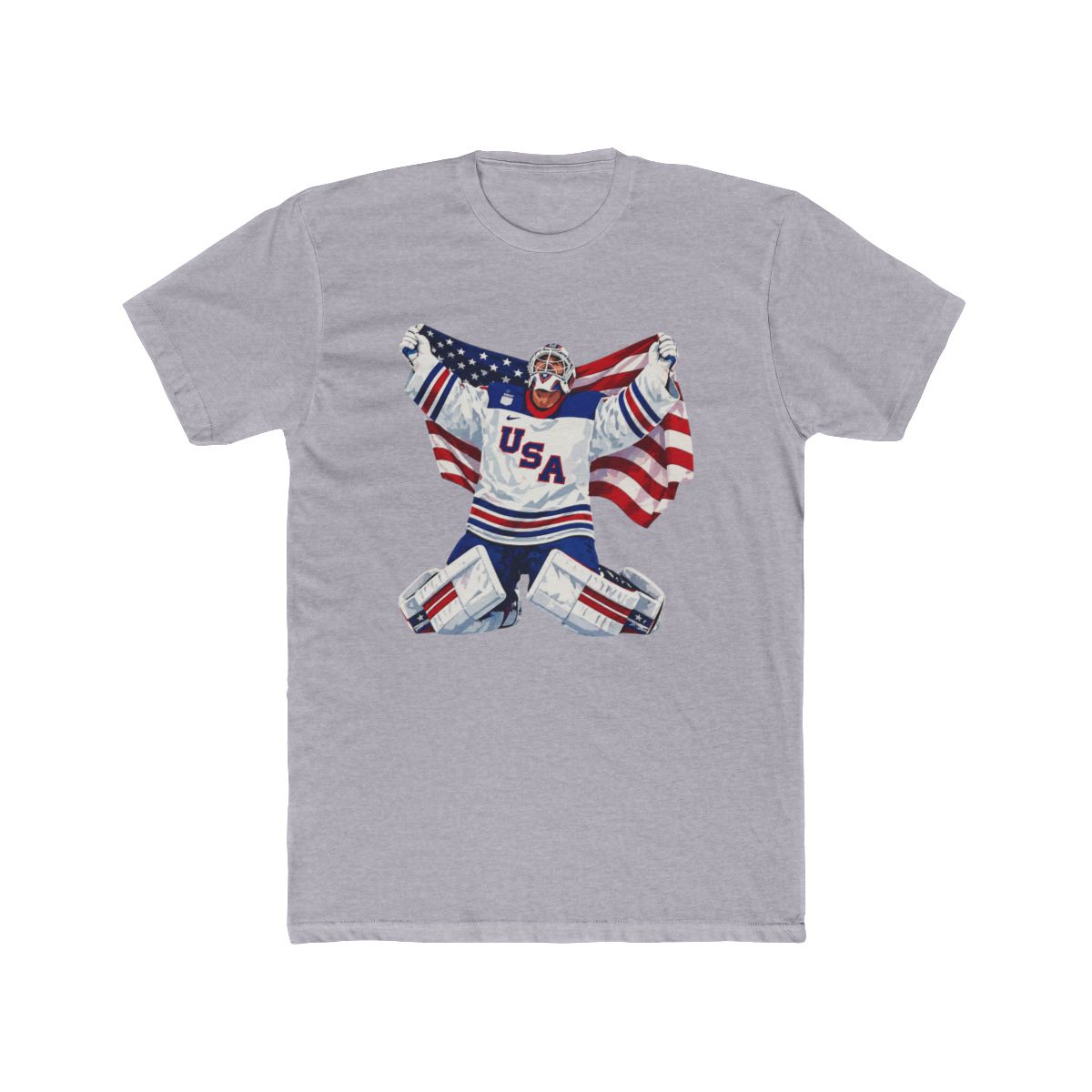 Connor Hellebuyck Usa Goalie Gold Essential T Shirt - alternate angle 4, merchandise